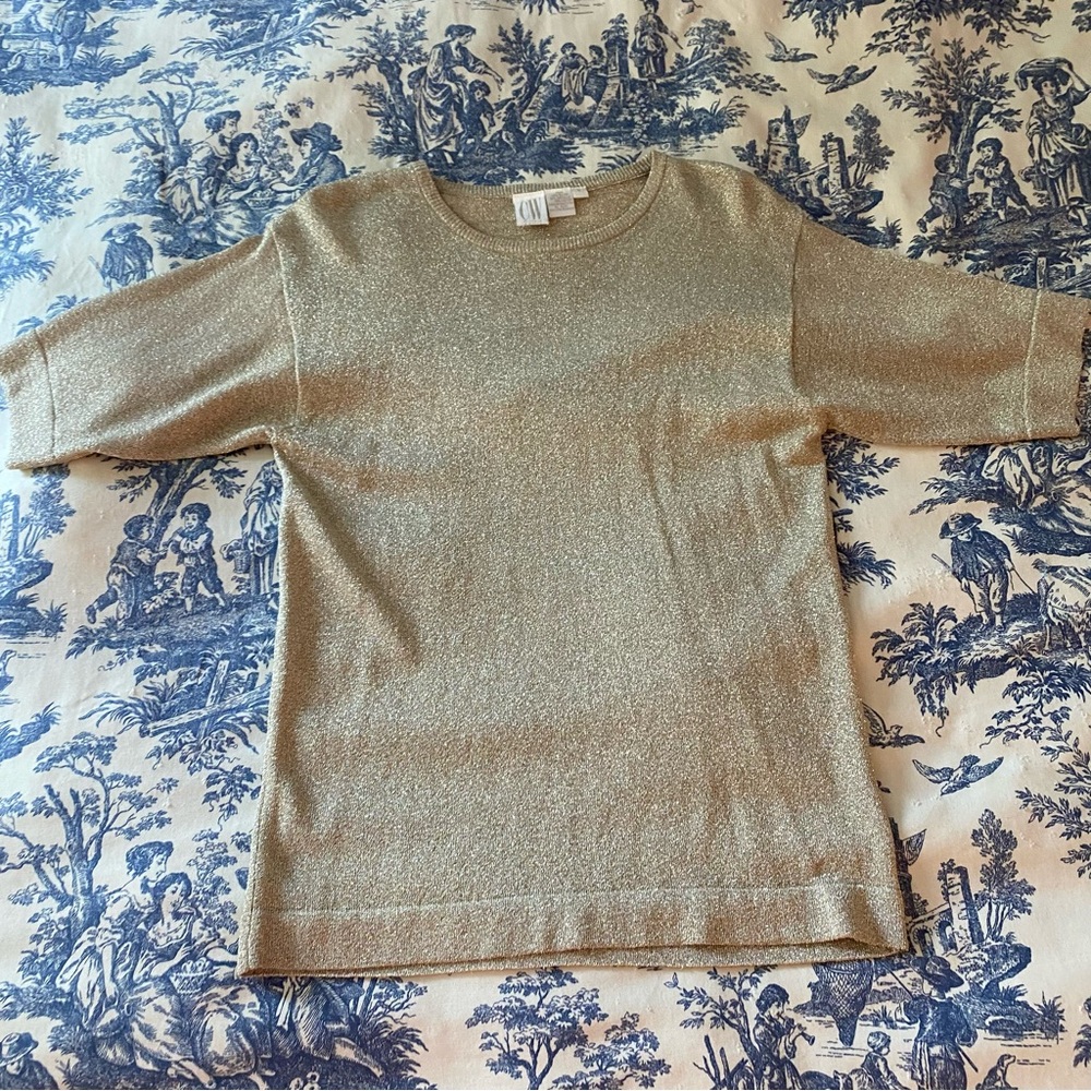 CW Clifford & wills gold short sleeve vintage shirt size small EUC
